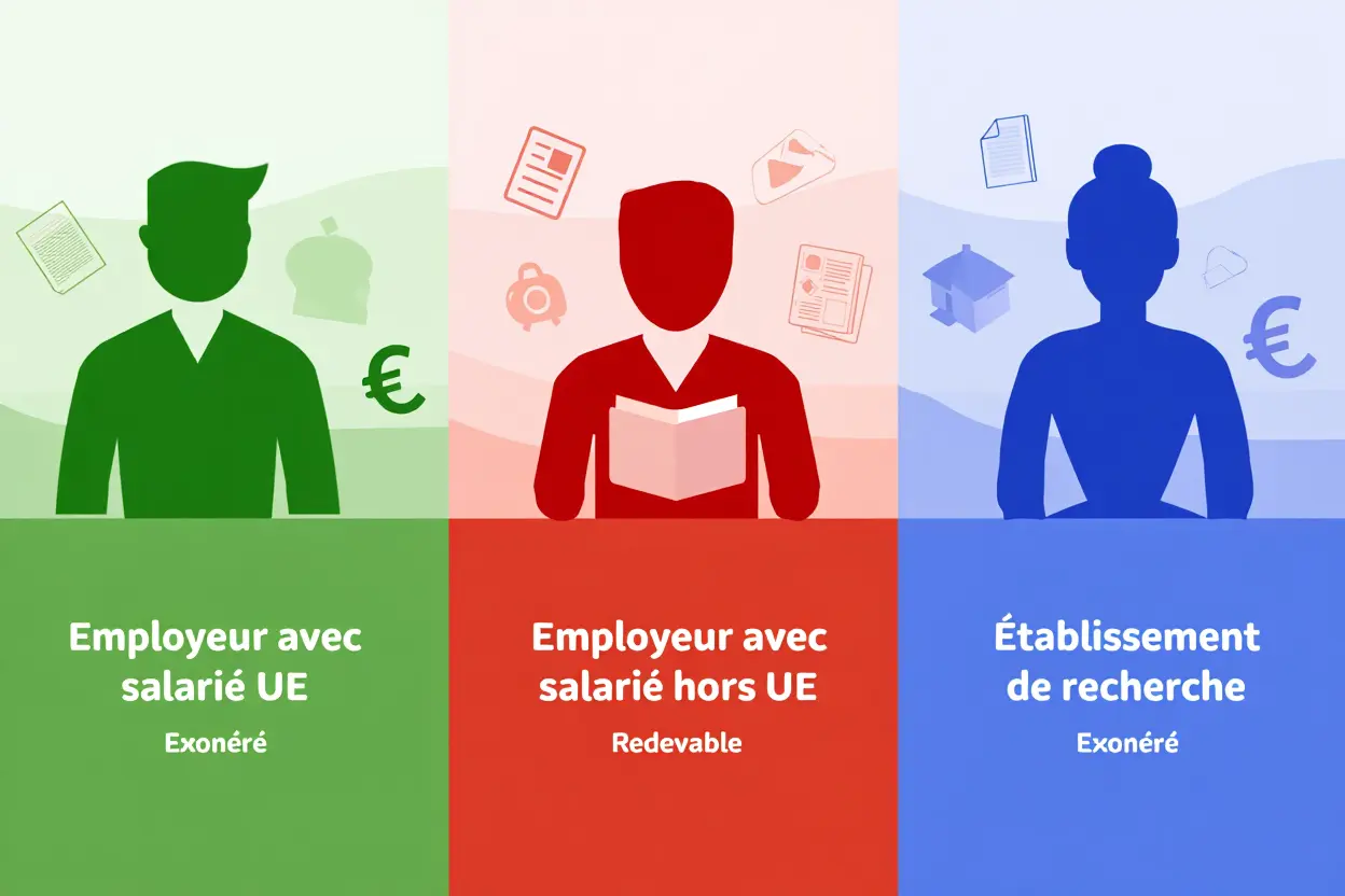 Catégories d'employeurs redevables de la taxe OFII