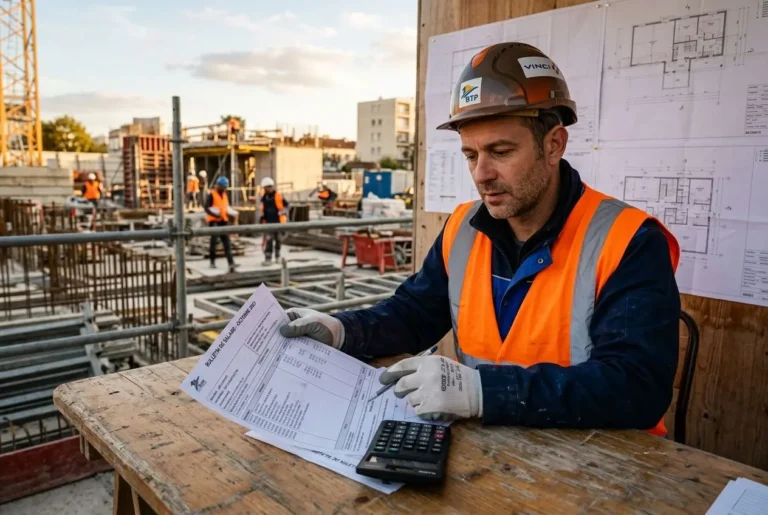 Travailleur consultant son bulletin de paie